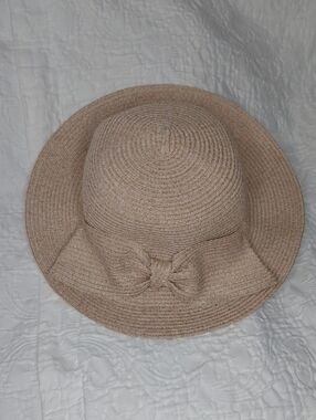 David and Young Peach Tone Straw Sun Women Hat with Bow